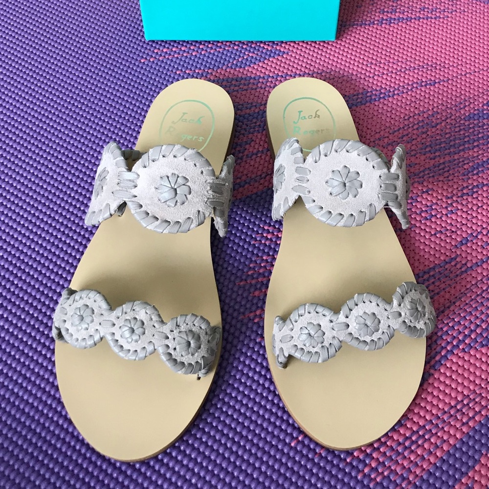 JACK ROGERS Leather Slide Sandals